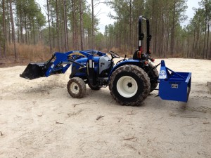 Tractor with box blade 